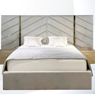 Ankara Art Deco Wide Headboard Bed Frame