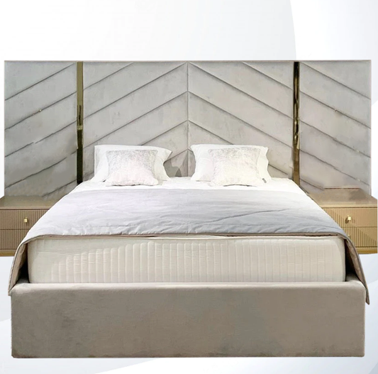 Ankara Art Deco Wide Headboard Bed Frame