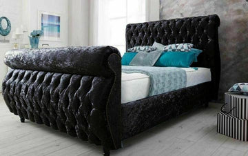 Majestic Swan Sleigh Bed